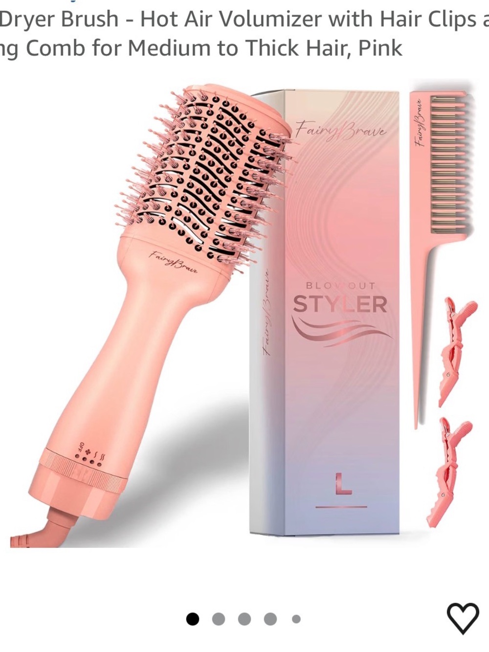 Pink Hot Air Blowout Styler Brush for Women